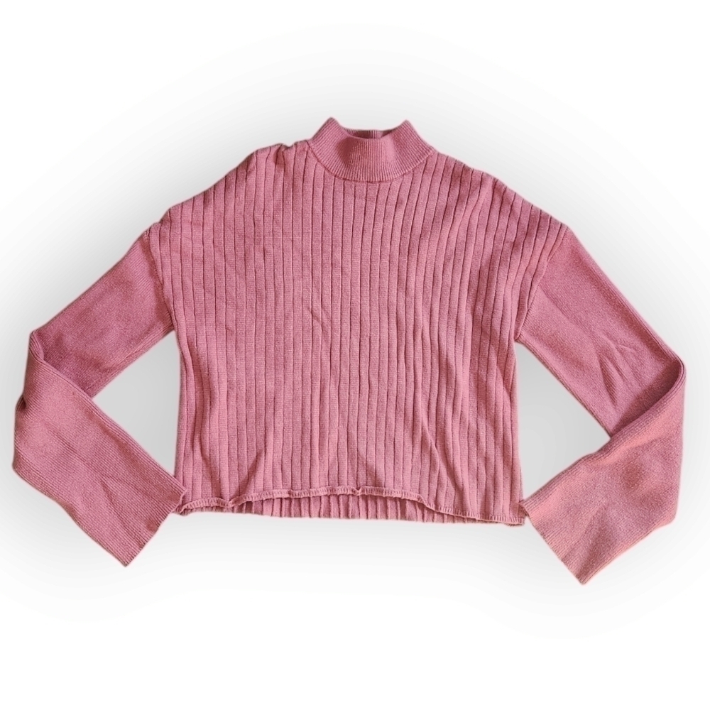 PacSun Contrast Ribbed Mock Neck Sweater Small - Picture 5 of 9